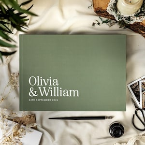Minimalist Wedding Guest Book, Custom Reception Guestbook, Sign In Album, Wedding Photo Book, Engagement Anniversary Gift, Couple Keepsake