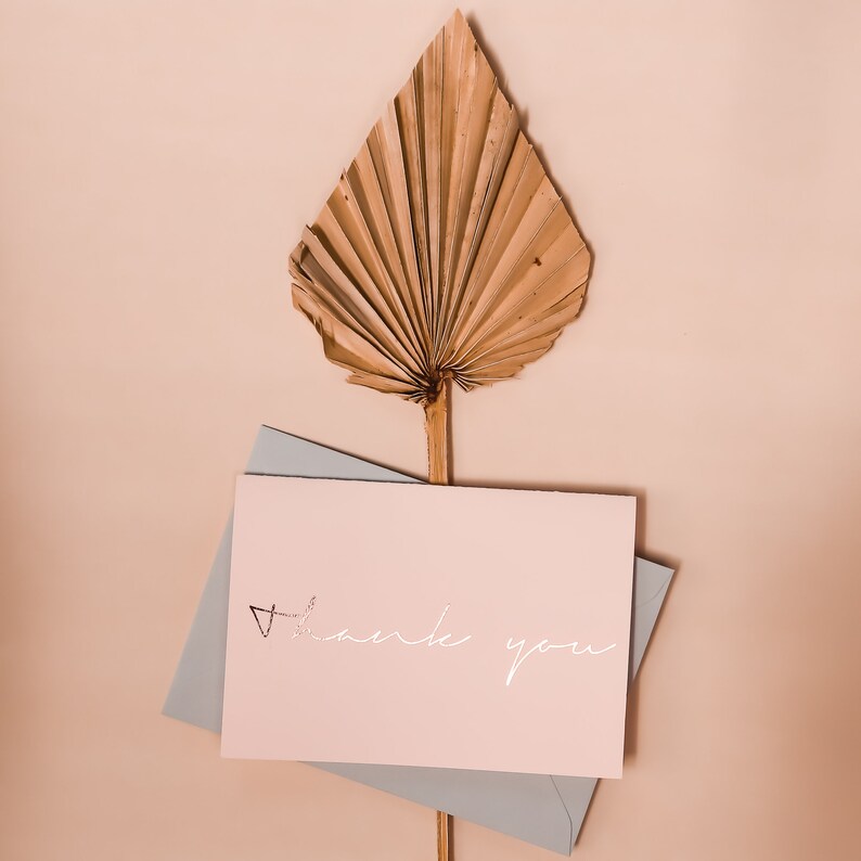 ROSE GOLD FOIL Thank you Cards, Wedding Note Cards Multi Pack, Calligraphy Thank You Note, Bridesmaids Bridal Shower,Wedding Thank You Card image 10