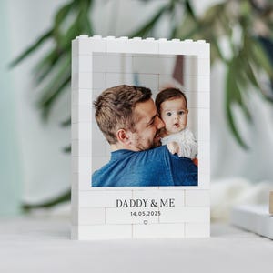 Daddy And Me Photo Keepsake, Personalised Fathers Day Gift, Dad And Baby Keepsake Block, New Dad Birthday Present, Gift For Daddy From Kids image 10