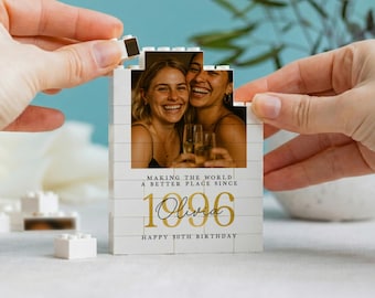 Personalised 30th Birthday Photo Gift For Best Friend, Making The World Better Since 1995 Building Block, Christmas Gift, Milestone Keepsake