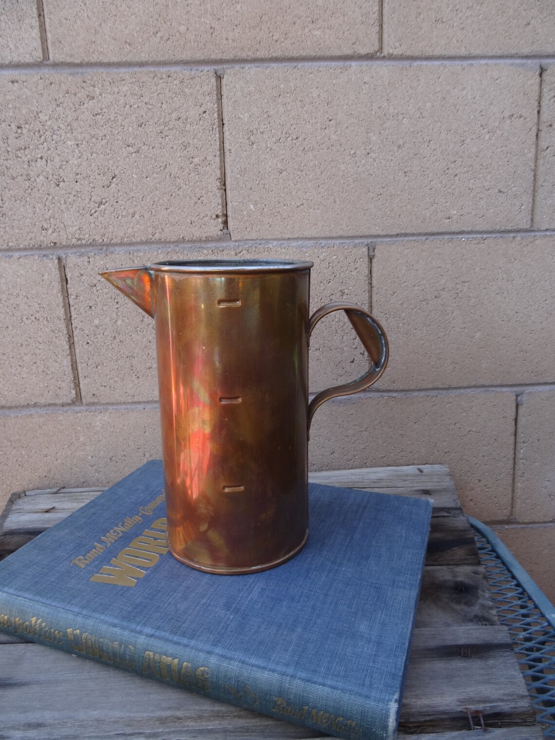 Antique European Copper Pitcher Marked With 3 1 Liter Etsy