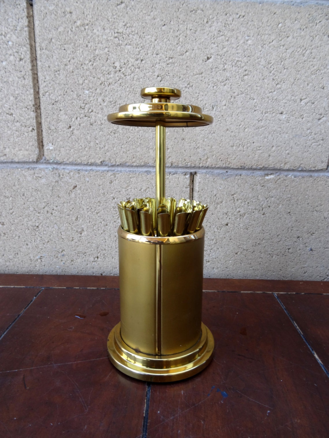 Vintage Pop Up Cigarette Dispenser Brass Art Deco Cigarette Etsy