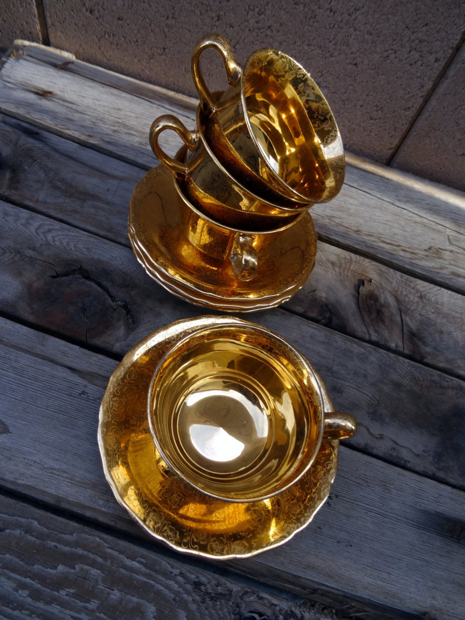 Vintage Lady Hamilton Warranted 22k Gold Plated Tea Set Lady Etsy