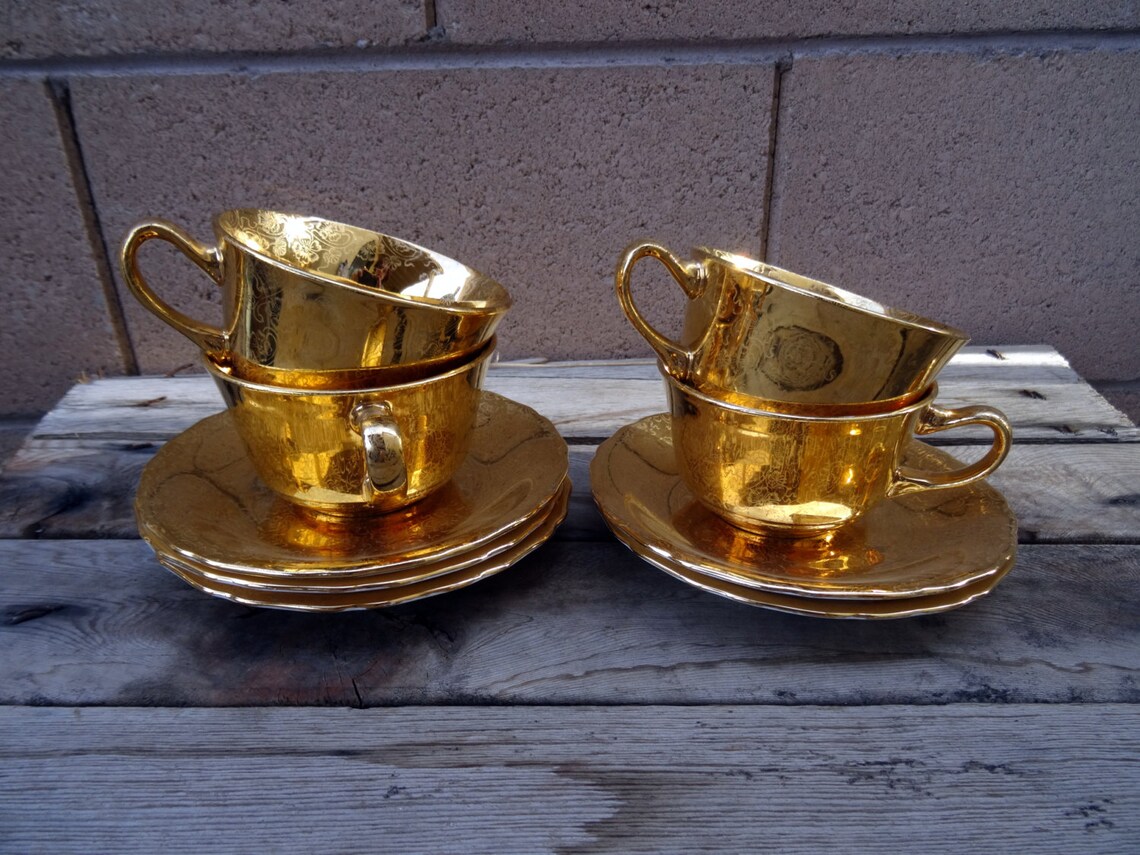 Vintage Lady Hamilton Warranted 22k Gold Plated Tea Set Lady Etsy