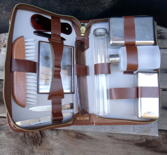 Mens Grooming Case Vanity Set Vintage Mens Grooming Case Vanity Set
