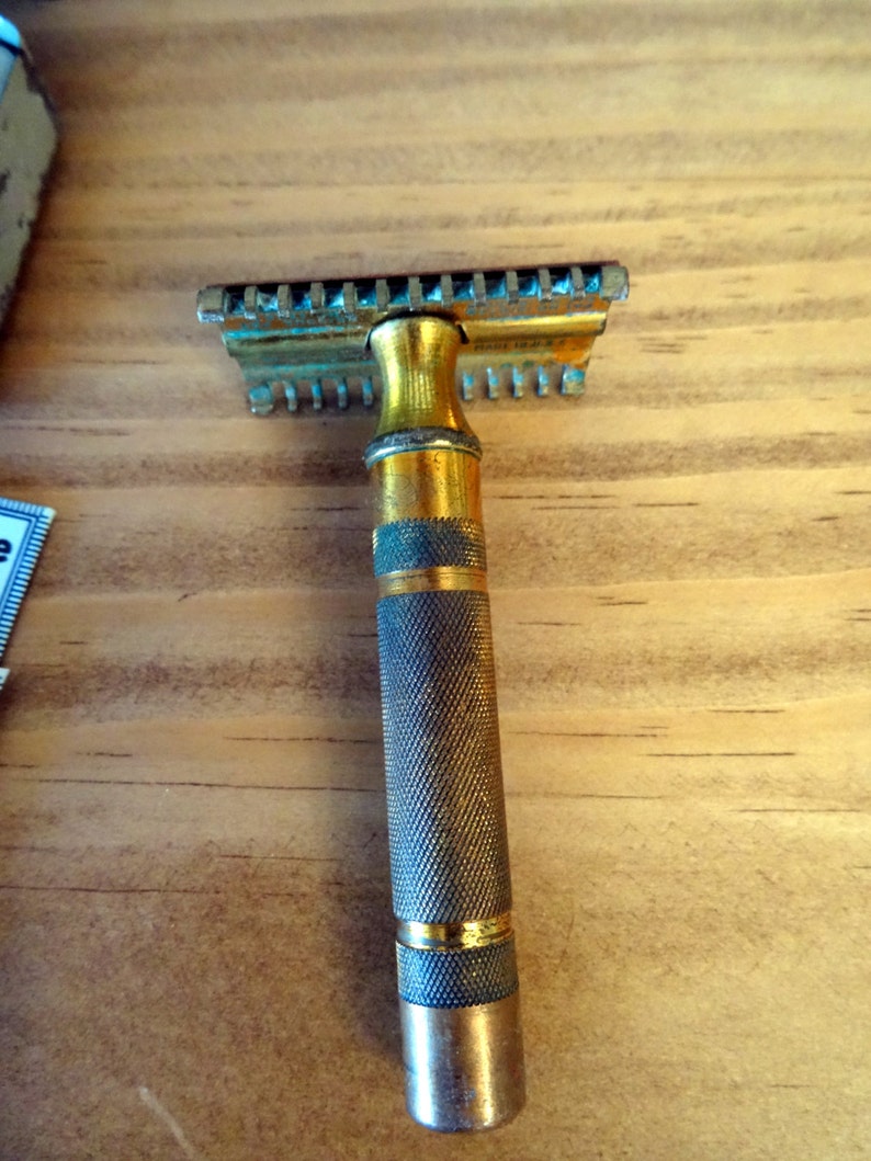 Vintage Gillette Brass Safety Contract Razor 1940 in Original Etsy