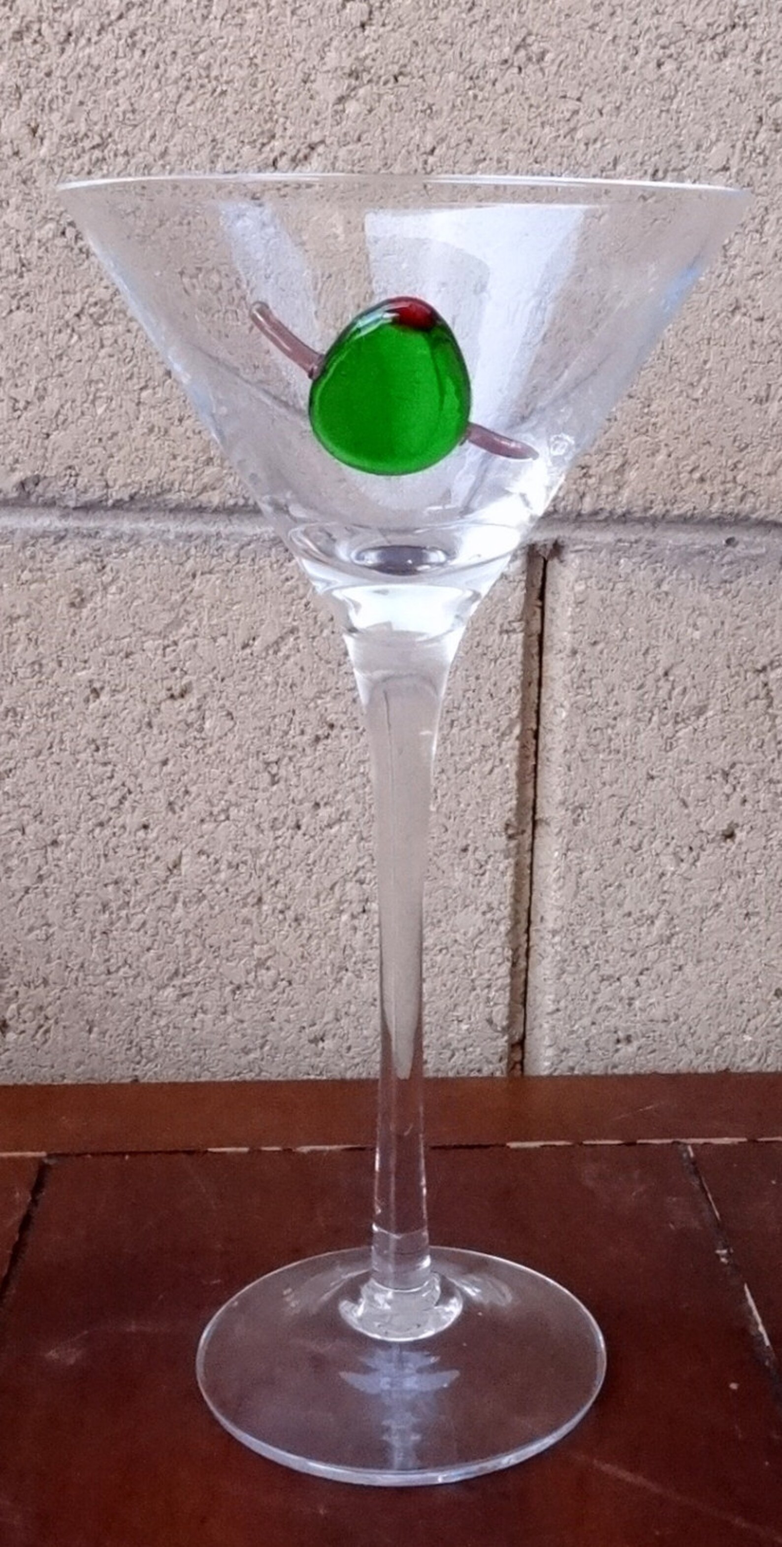 Vintage Martini Olive Glass Crystal Martini Glass With Etsy