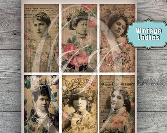 Jumk Journal Vintage Floral Ladies Journal Cards Greeting cards Travelers Notebooks Gift tags or Scrapbooking