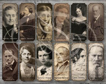 Famous Author Tickets 2 for Junk Journals Planners Travelers Notebooks Scrap Booking or Gift Tags
