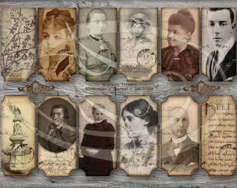 Tickets with Historic people, Printable for Junk Journal Planners Travelers Notebooks Scrapbooking or Gift Tags