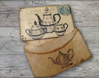 Kaffee Filter Umschlag mit Tee Journal Karte für Journals Planner Scrapbooking oder Geschenkkarten