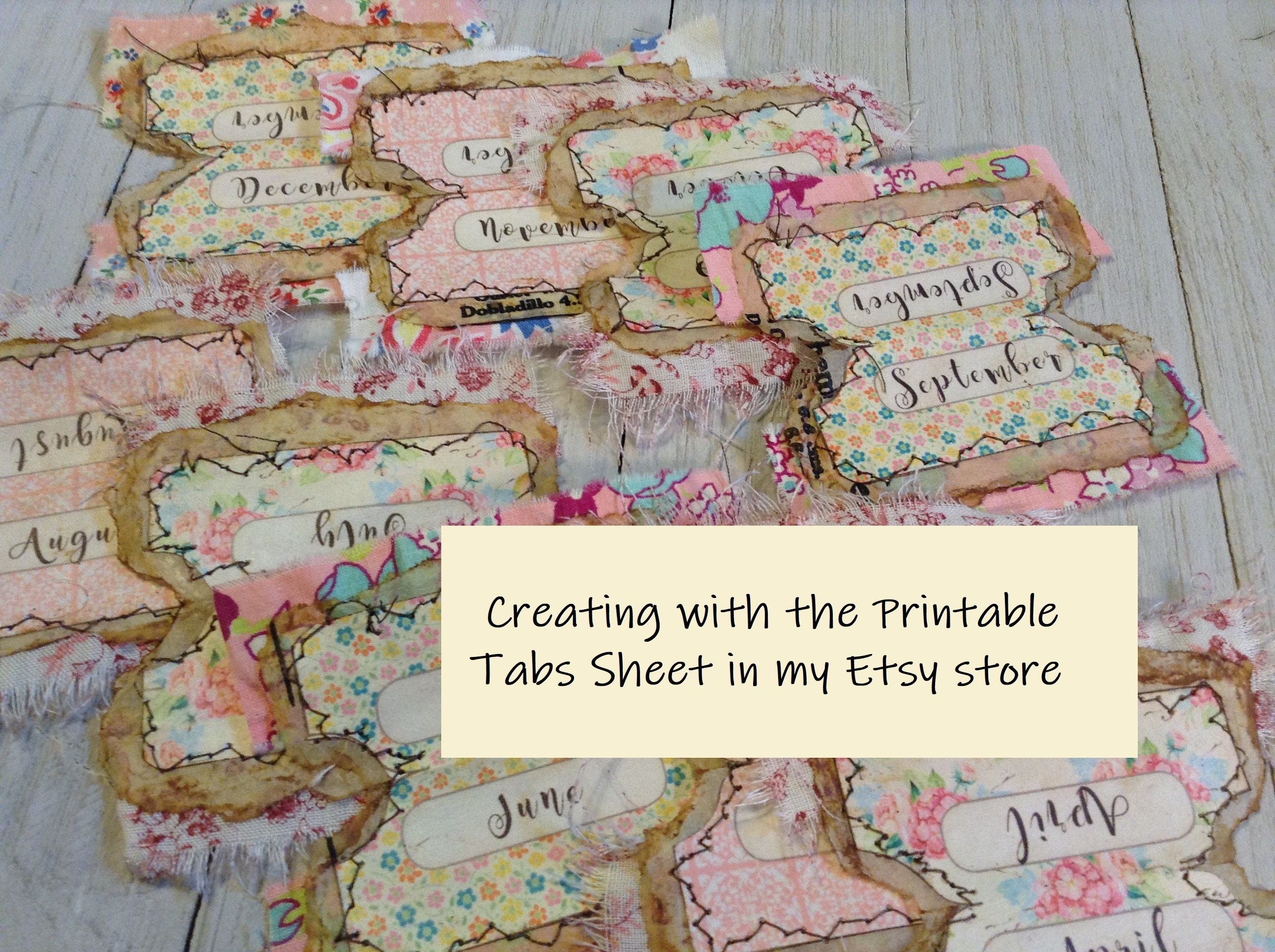 Pink Monthly Tabs for Junk Journals Daily Planners Calendars Travelers ...