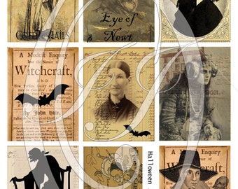 Printable Halloween Witches Journal Cards for Junk Journals Planners  Gift Tags Travelers Notebooks and Scrapbooking Tags