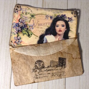Vintage Post Card and Coffee Filter Envelope French Label Journal Card Gift Card  Gift Tag  Journal Card