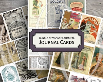 vintage Ephemera Imprimable pour Junk Journals Planners Étiquettes cadeaux et Scrapbooking