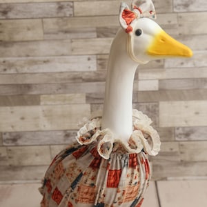 Vintage Quilt Goose Outfit, Geese Clothes, Porch Goose, Porch Geese, Geese Outfit, Goose Clothes, Goose Dress, Goose Bow, Made to Order