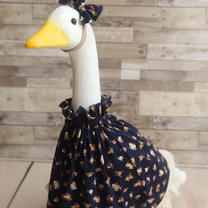 Navy Blue Dress, Goose Outfit, Geese Clothes, Porch Goose, Porch Geese, Geese Outfit, Goose Clothes, Goose Dress, Goose Bow, Made to Order