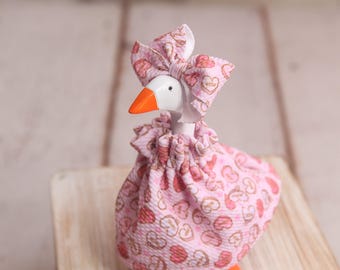 Tiny Conversation Hearts Outfit for 4" to 11" Desk Goose, Handmade Bow