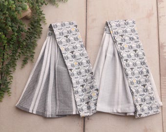 Sciarpa da cucina in cotone Damask Bees: accessorio riutilizzabile con stampa floreale