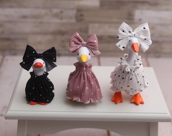 Valentine Tiny Hearts Outfits for 4" to 11" Desk Goose, Knit, Made to Order