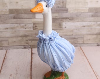 Blue Ruffles Goose Outfit: Porch Geese Clothes, Made to Order