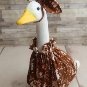 Brown Fall Floral, Goose Outfit, Geese Clothes, Porch Goose, Porch Geese, Geese clothing, Geese Outfit, Goose, Goose Dress, Made to Order