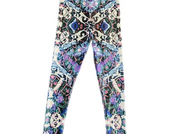 Butterfly Baroque - art nouveau and rococo inspired - High-Waisted Fashion Print Leggings