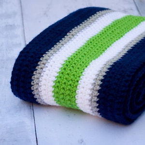 Seattle Seahawks Inspired Helmet Scarf -- Striped Winter Scarf, Blue & Green Scarf, Sounders, Seahawks Football, 12th Man, Legion of Boom