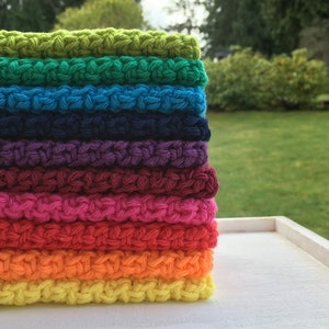 Wash Cloth -- Crochet, Face Cloth, Dish Cloth, Wash Rag, Home Cleaning Supply, Solid Color, 100% Cotton, Handmade Wash Cloth, Soft, Durable