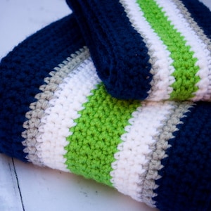 Seattle Seahawks Inspired Helmet Scarf Set -- Adult and Child Scarf Set, Blue & Green, Sounders, Seahawks Football, 12th Man, Legion of Boom