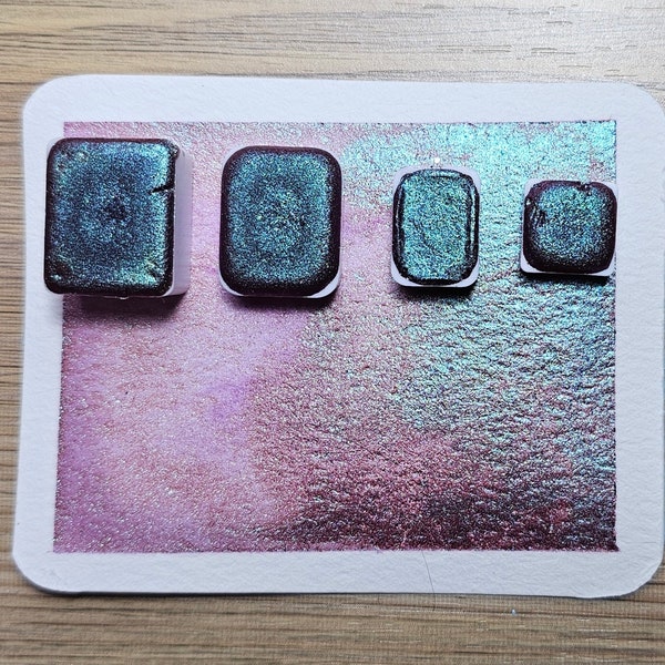 Nebula / Paint Drop Card / Handmade Watercolor Paint