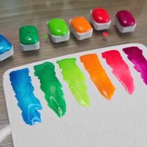 Aurora Borealis Kollektionspalette, handgefertigte Aquarellfarben