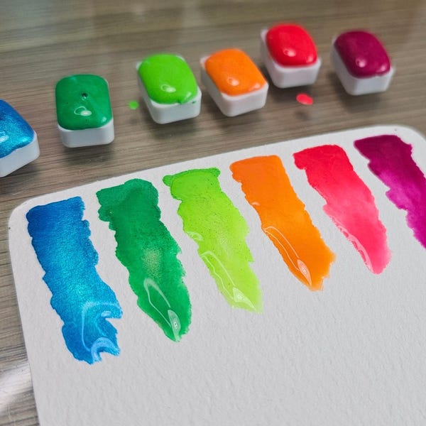 Aurora Borealis Collection Palette, Handmade Watercolor Paints