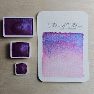 Calypso-orchidee / Verfdruppelkaart / Handgemaakte aquarelverf