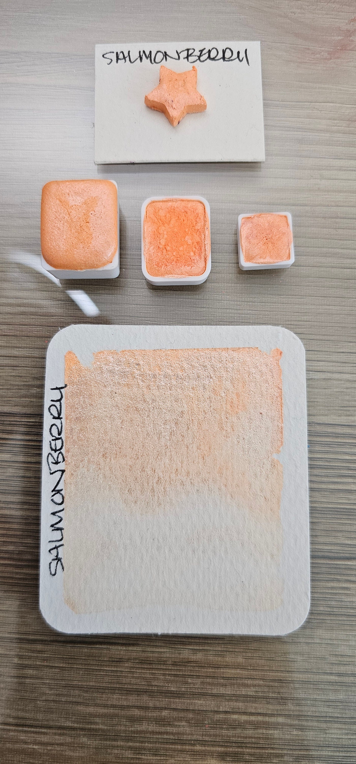 Salmonberry / Paint Drop Card / Handmade Watercolor Paint Etsy