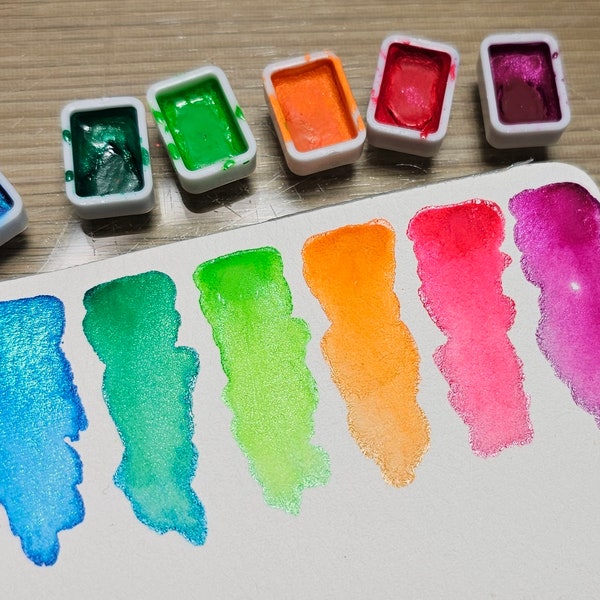 Aurora Borealis Collection Palette, Handmade Watercolor Paints