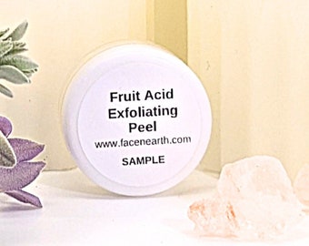 Exfoliant exfoliant à la peau d'acide de fruit, échantillon végétalien