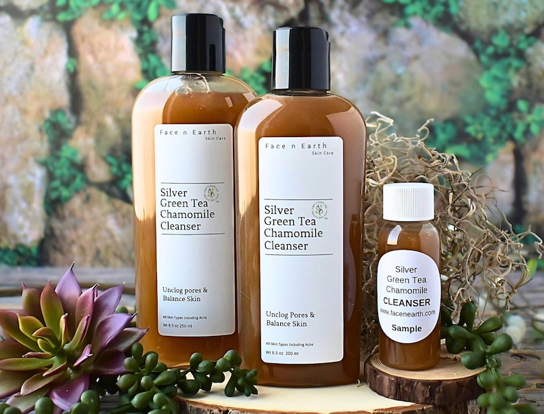 Silver, Green Tea and Chamomile Cleanser all natural