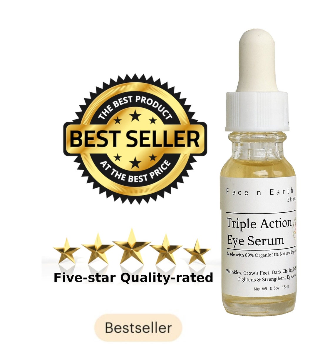 Organic Powerful Eye Serum for Dark Circles Bags under Eyes Etsy