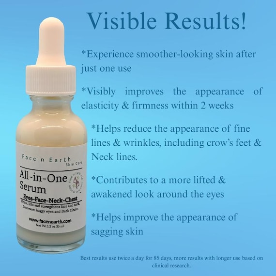 All-in-One Firming Serum for Face, Eyes & Neck – 7 Peptides + Stem Cells - Glass Skin Finish