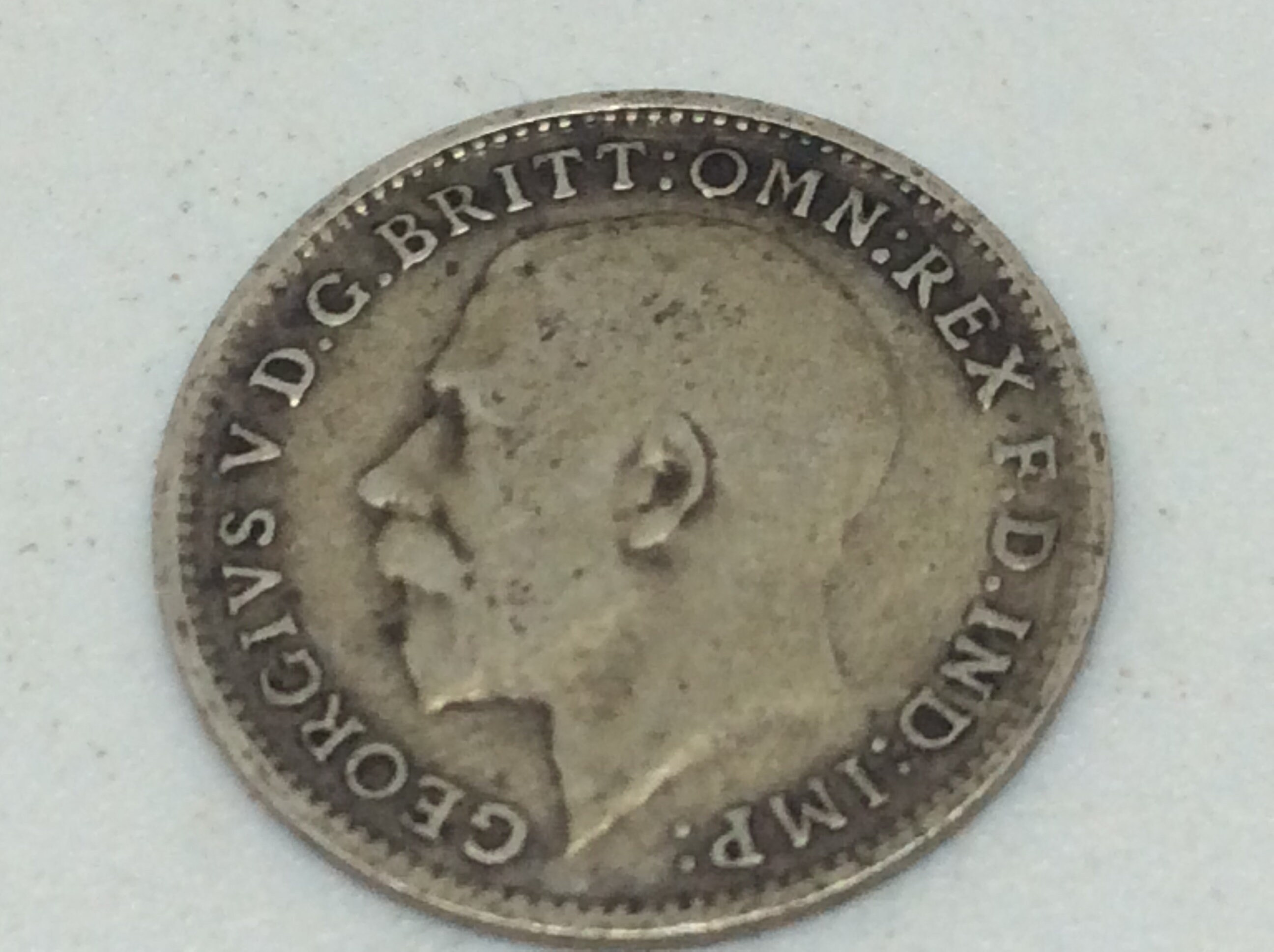 Image of 1917 King George V Silver Threepence Coin Royalty Memorabilia