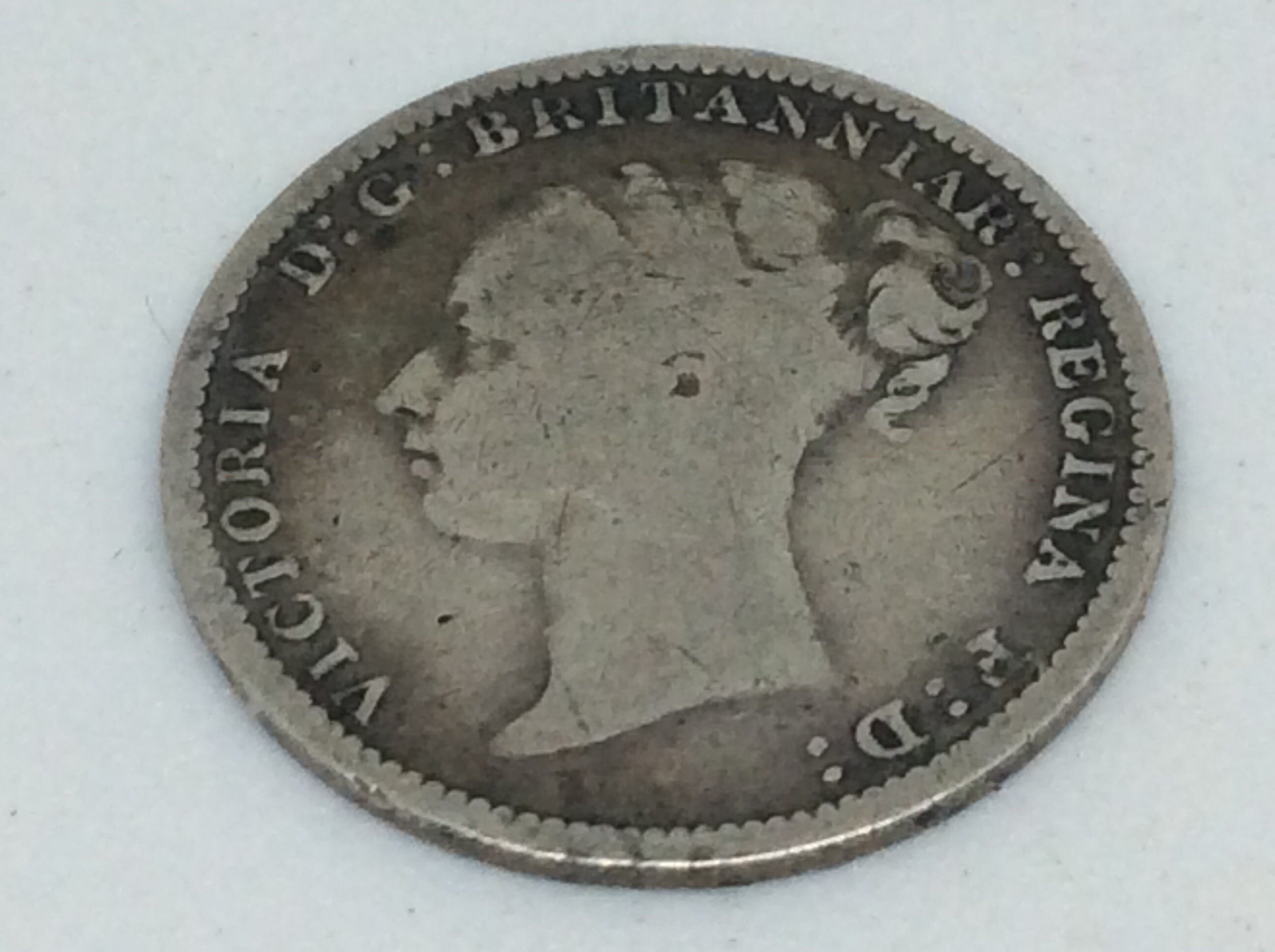 Image of 1886 Queen Victoria Silver Threepence Coin Royalty Memorabilia