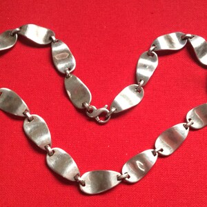 Sterling Silver HEAVY Modernist Style Necklace - 16 inches - 52g in weight