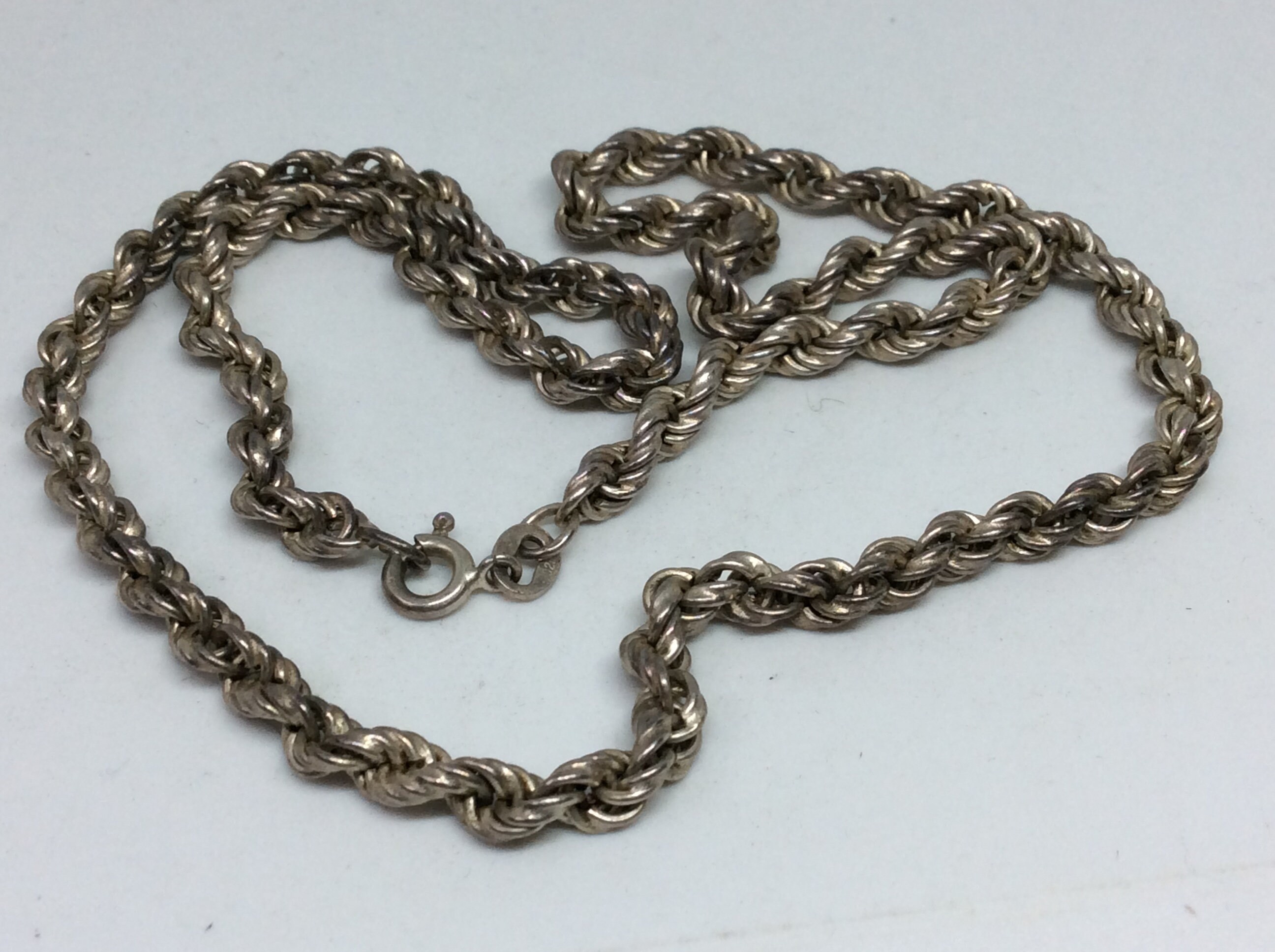 1970s Era 925 Sterling Silver Chain Necklace for Pendant