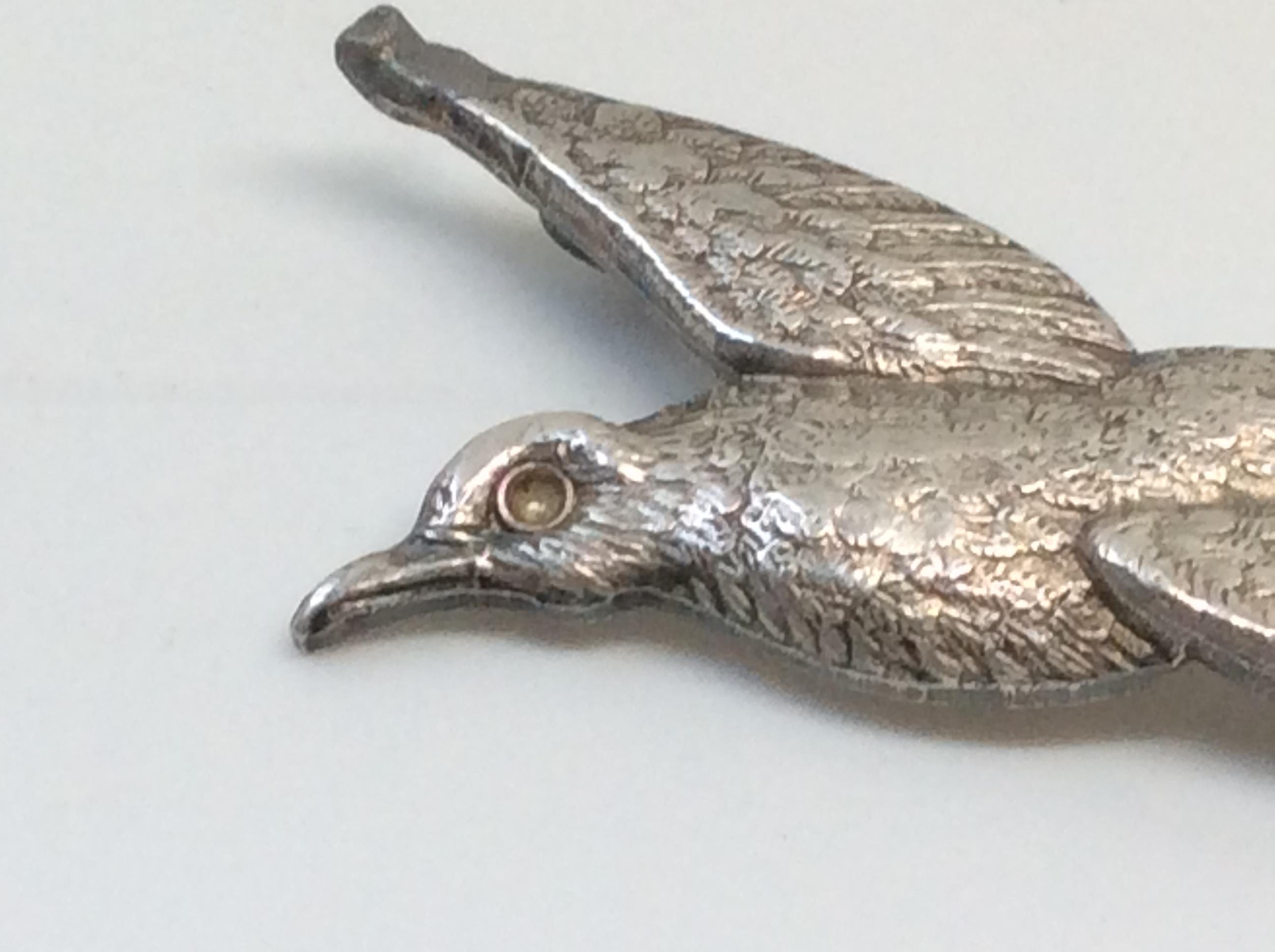 Vintage Sterling Silver Bird Brooch - Etsy