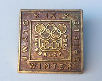 Original 1964 Innsbruck Austria Winter Olympics Pin Badge
