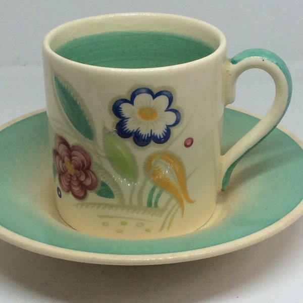 Susie Cooper Art Deco Coffee Can and Saucer 1930s
