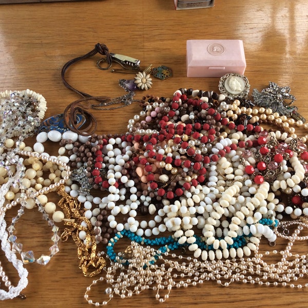 HUGE Job Lot of Vintage Costume Bead Necklaces - Mostly Plastic - Some glass - Sold for repurposing - Uk only