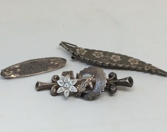 ツバメ 1889 アンティーク ビクトリア朝 シルバー 幸運のブローチ