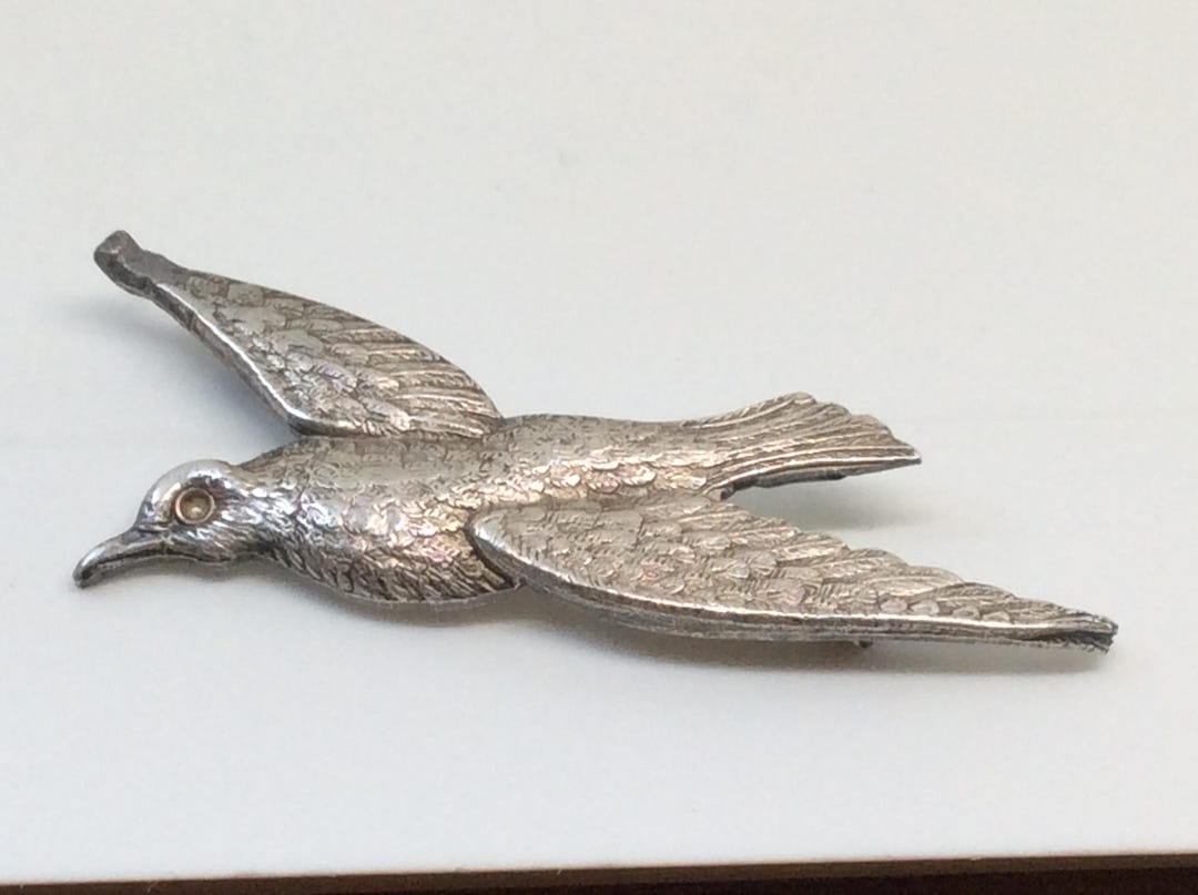 Vintage Sterling Silver Bird Brooch - Etsy